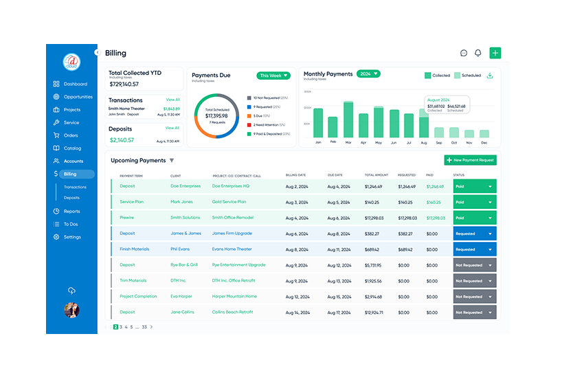 Billing Tab Payments