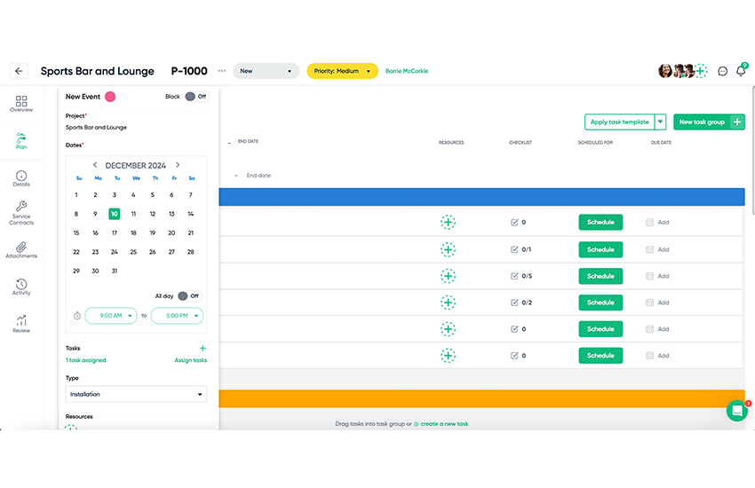 Project Management Scheduling Cloud