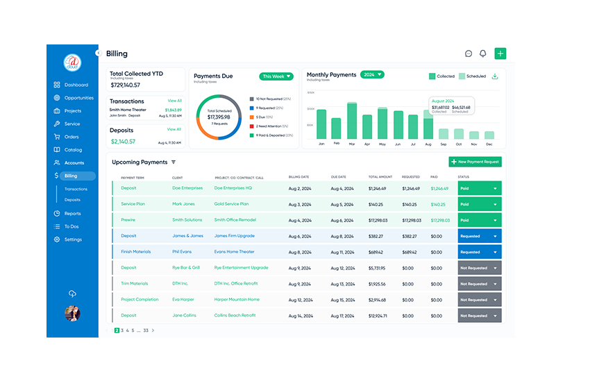 Billing Tab Payments