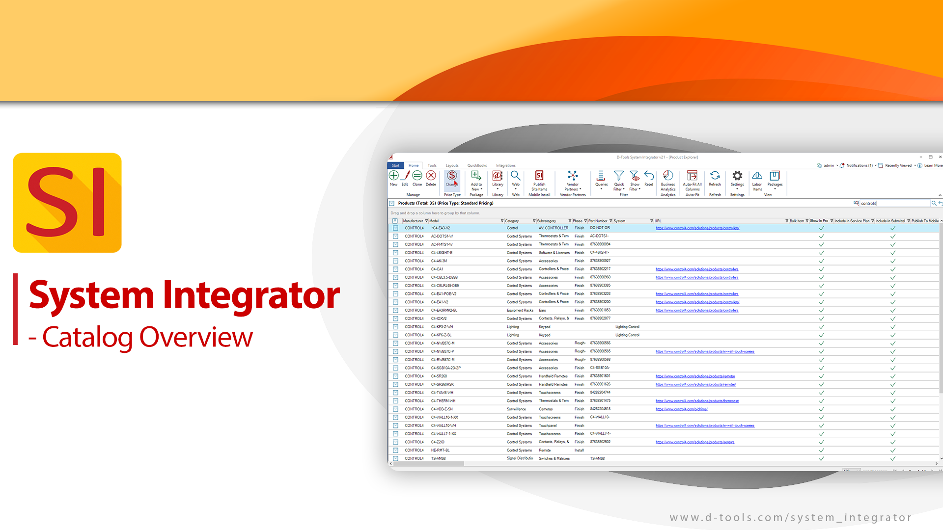 D-Tools System Integrator - Catalog Overview