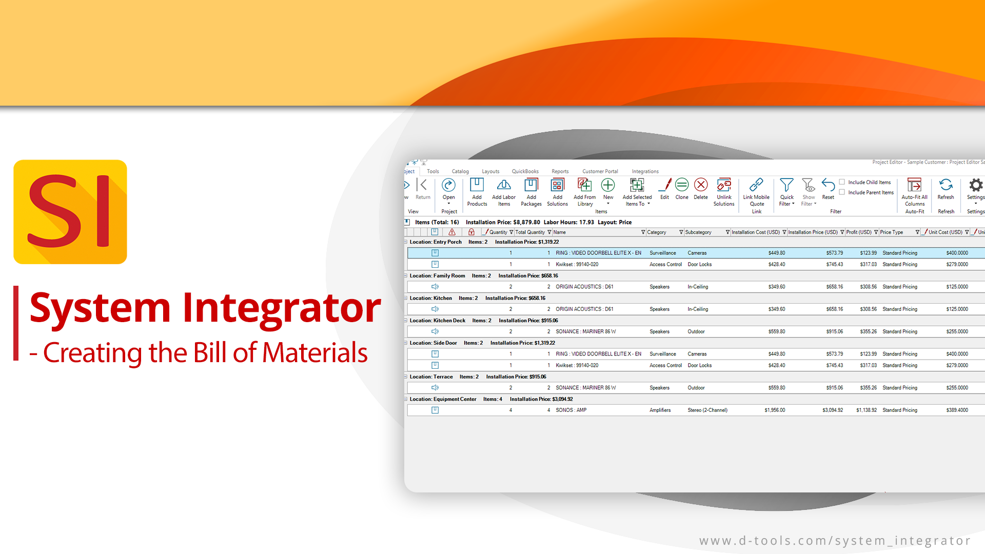 System Integrator - Creating the Bill of Materials