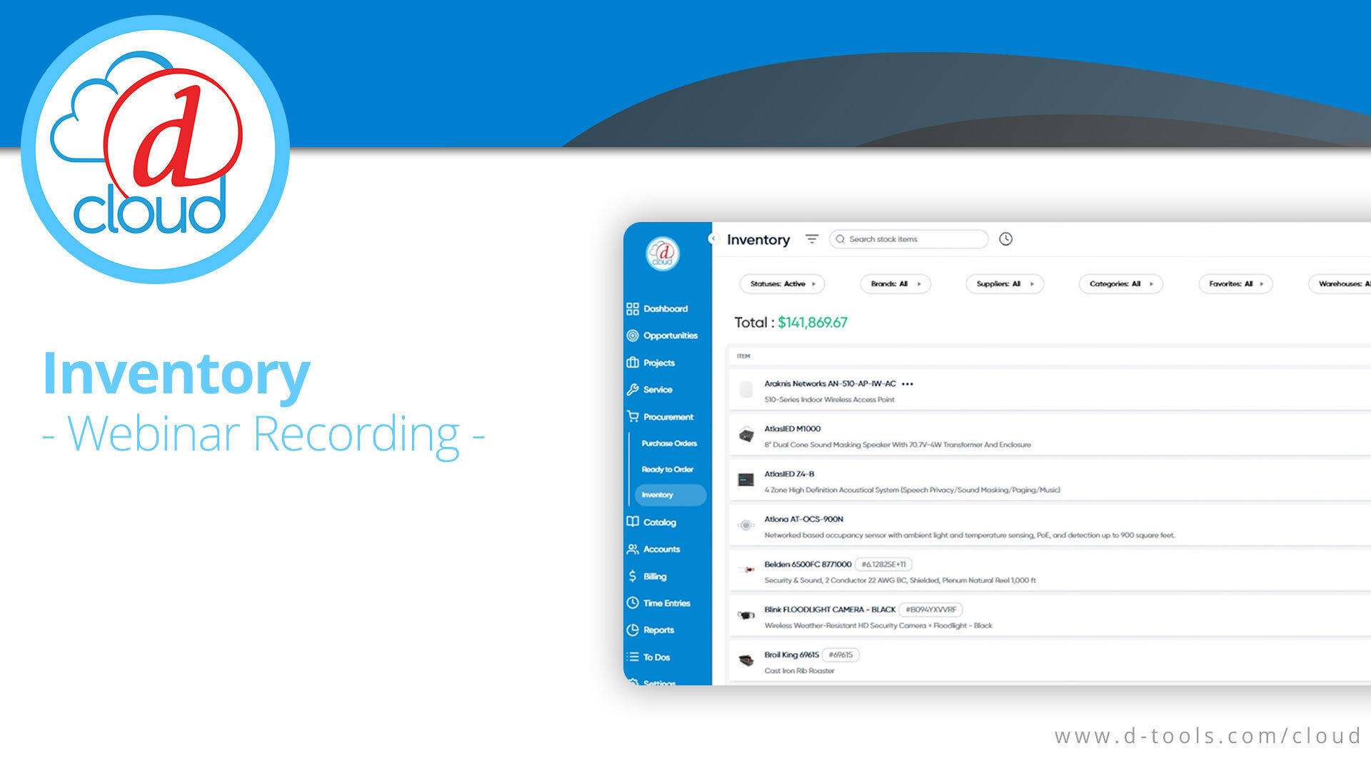 D-Tools Cloud NEW Inventory Management Features: Webinar Recording
